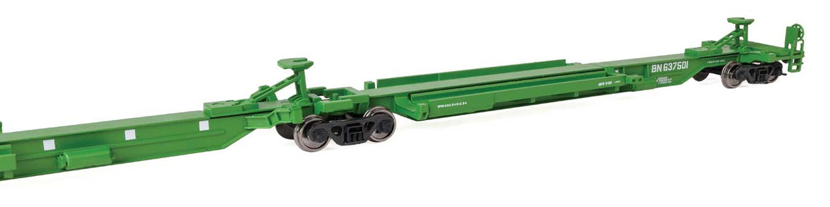 263' Five-Unit All-Purpose 48' Spine Car - Ready to Run -- Burlington Northern #637501-2