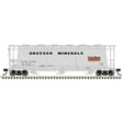 3-Bay Cylindrical Hopper - 3-Rail - Ready to Run - Master(R) -- Dresser Minerals (gray, black, orange)-1