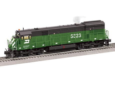 GE U30C- 3-Rail - Legacy Sound, Smoke and Control -- Burlington Northern #5323 (Cascade Green, black, white)-1