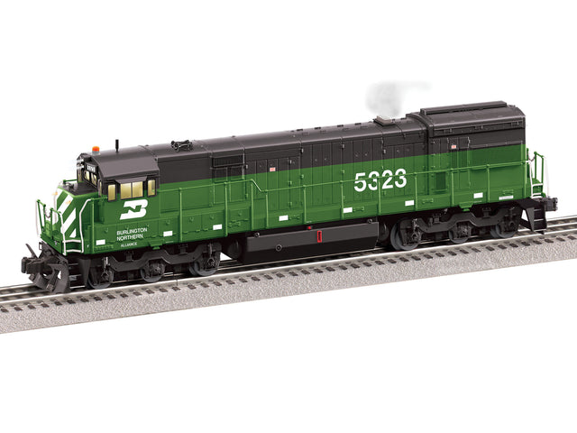 GE U30C- 3-Rail - Legacy Sound, Smoke and Control -- Burlington Northern #5323 (Cascade Green, black, white)-1