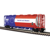 3-Bay Cylindrical Hopper - 2-Rail - Ready to Run - Master(R) -- Norfolk & Western #33267 (Fantasy Bicentennial, red, blue, white)-1