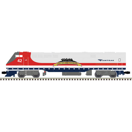GE P42 Genesis - 2-Rail - Proto-Sound 3.0 & DCS - Premier(TM) -- Amtrak #42 (Salute to Veterans, silver,  red, blue,  white)-2