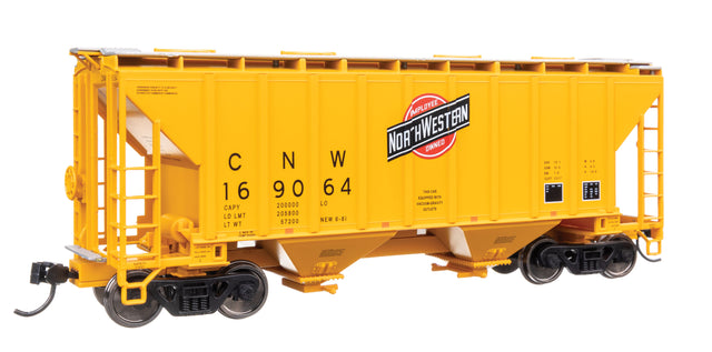 37' 2980 Cubic-Foot 2-Bay Covered Hopper - Ready to Run -- Chicago & North Western(TM) #169064-1