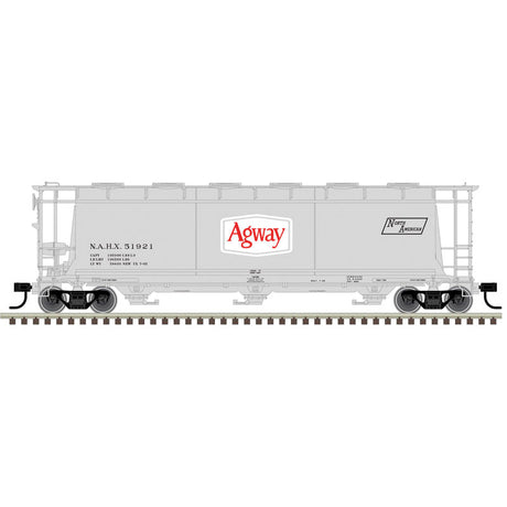 3-Bay Cylindrical Hopper - 2-Rail - Ready to Run - Master(R) -- Agway (gray, white, red)-2