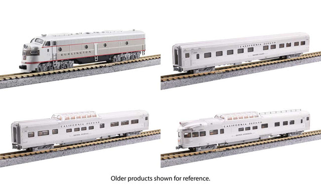 EMD E8A California Zephyr Set - Sound and DCC - Ready to Run -- Chicago Burlington & Quincy #9942B w/4 Cars-1
