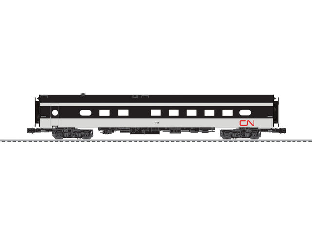 18" Smooth-Side Diner with StationSounds - 3-Rail - Ready to Run -- Canadian National #1345 (1960s black, light gray, red)-1