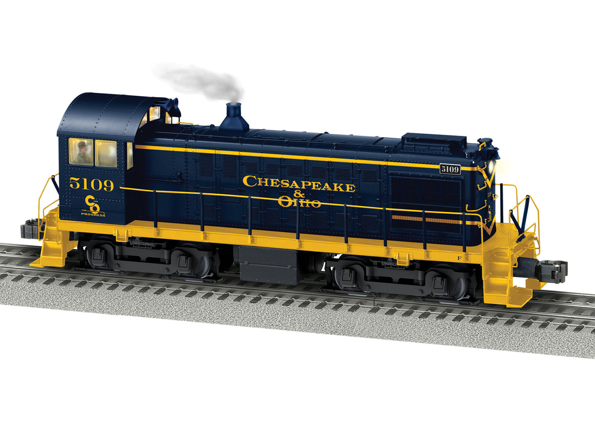 Alco S4 - 3-Rail w/Legacy Sound & Control -- Chesapeake & Ohio #5109 (blue, yellow)-1